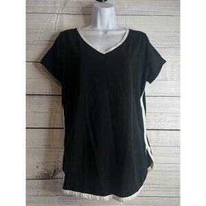J Jill Fit Womens Shirt MP Black Progress Pima Tunic Stretch Lightweight Top Tee